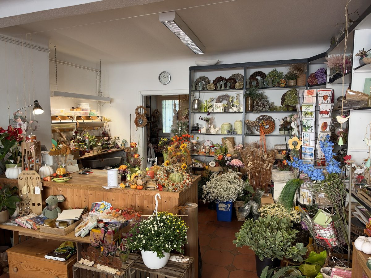 Blick in den Laden des Blumengeschäfts Bianca Volksdorf